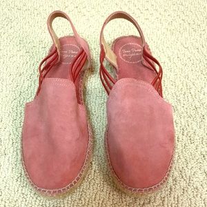 Toni Pons red suede espadrille flat